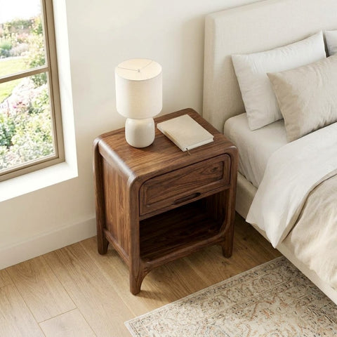 PRITI Premium Sheesham Wood Bedside Cabinet for Modern Bedroom