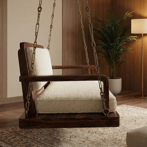 PRITI Premium Sheesham Wood Hanging Swing for Home