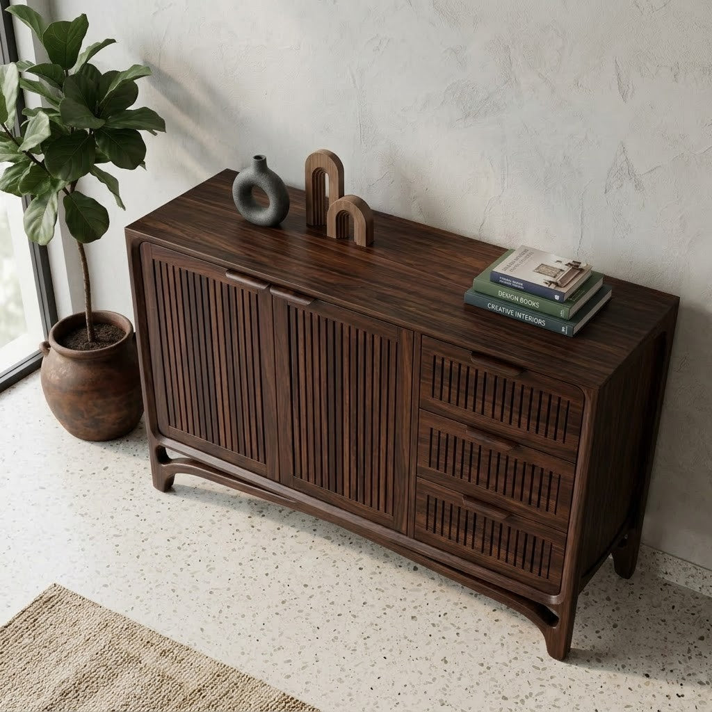 PRITI Premium Sheesham Wood Sideboard with Storage