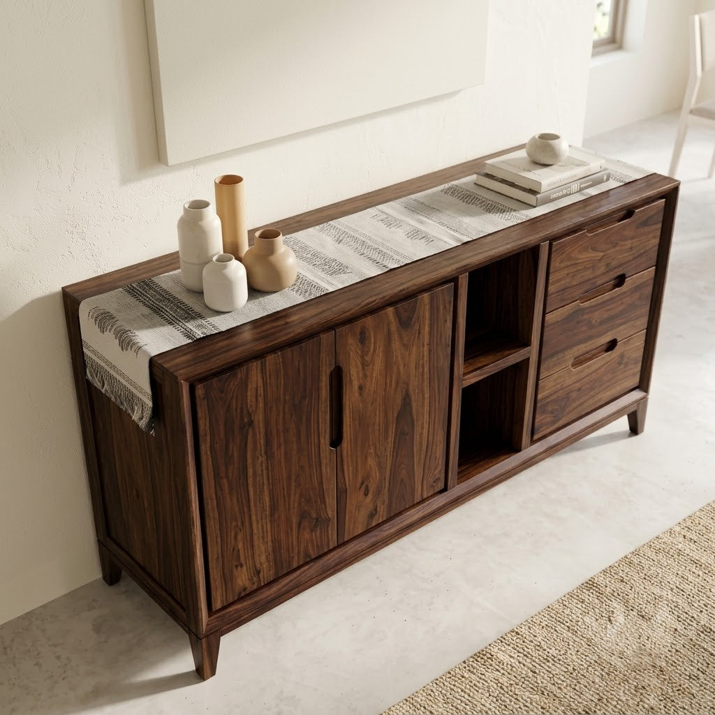 PRITI Premium Sheesham Wood Storage Sideboard Cabinet