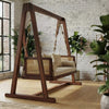 PRITI Premium Sheesham Wood Swing with Crème Boucle Upholstery