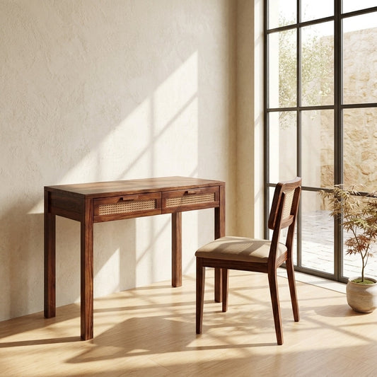 PRITI Premium Sheesham Wood Writing Table with Matching Chair