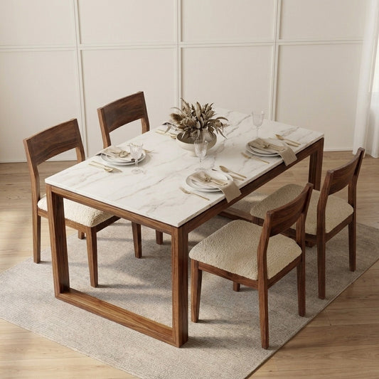 PRITI Premium Solid Sheesham Wood Dining Table Set with 6 Chairs