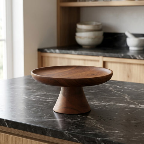 PRITI Premium Solid Wood Cake Stand – Handcrafted Wooden Cake Display Stand for Birthdays, Parties & Home Décor