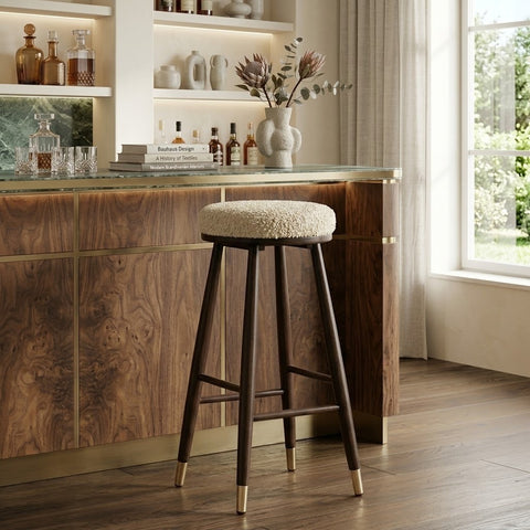 PRITI Premium Wooden Bar Stool with Comfortable Cushioned Seat