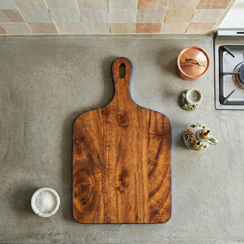 PRITI Premium Wooden Chopping Board with Enamel Border
