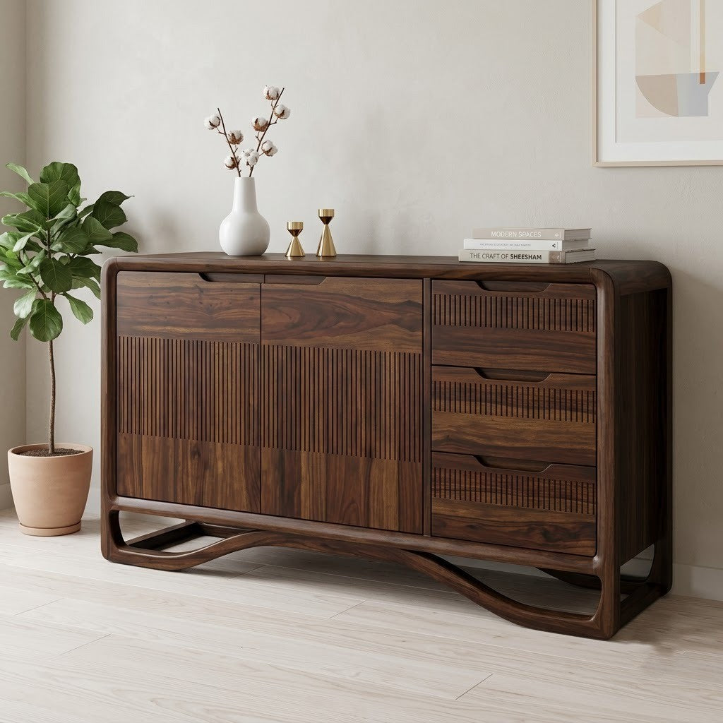 PRITI Premium Wooden Sideboard with Storage Drawers