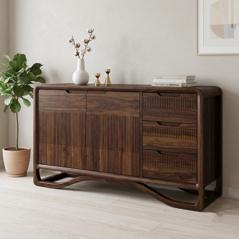 PRITI Premium Wooden Sideboard with Storage Drawers