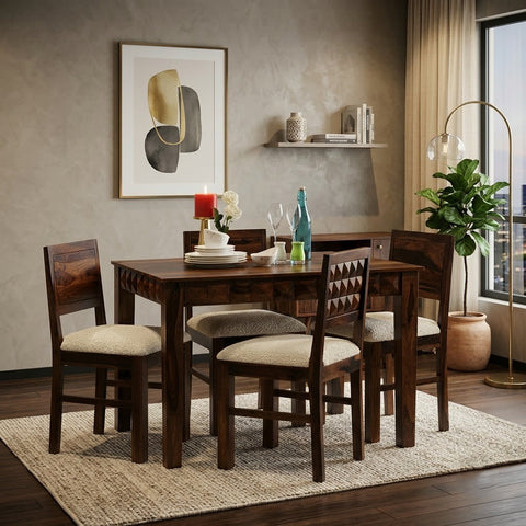 PRITI Sheesham Wood 4 Seater Dining Table Set