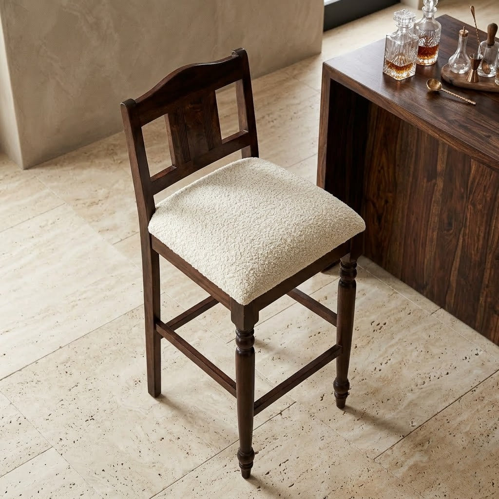 PRITI Sheesham Wood Bar Chair – Rosewood Finish