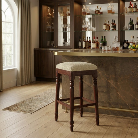 PRITI Sheesham Wood Bar Stool – Premium Wooden Seating