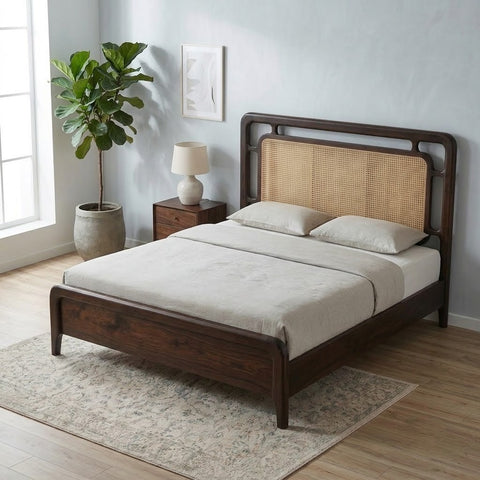 PRITI Sheesham Wood Bed for Modern Bedrooms
