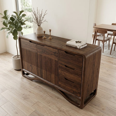 PRITI Sheesham Wood Cabinet with Shelves & Drawers