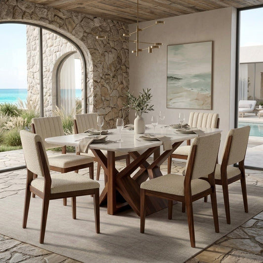 PRITI Sheesham Wood Dining Table Chair Combo