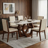 PRITI Sheesham Wood Dining Table with Ceramic Marble Top