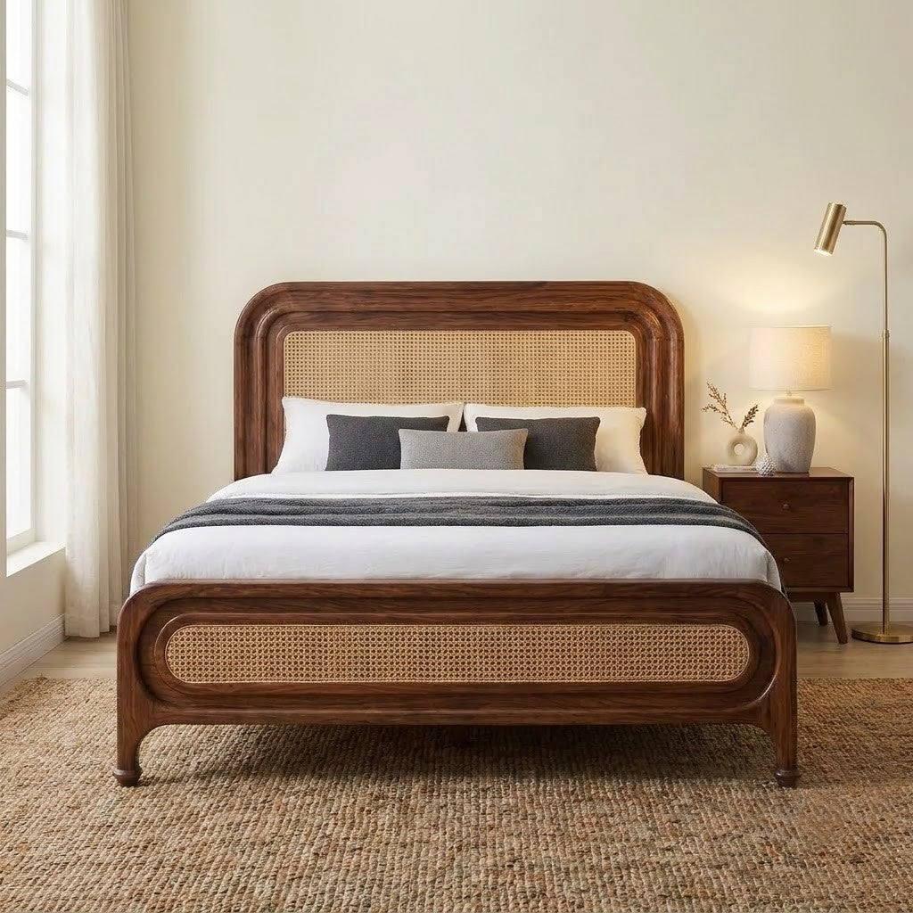 PRITI Sheesham Wood King Bed for Modern Bedrooms
