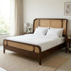 PRITI Sheesham Wood King Size Bed with Cane Headboard