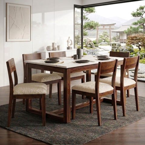 PRITI Sheesham Wood Kitchen & Dining Table Set for 6
