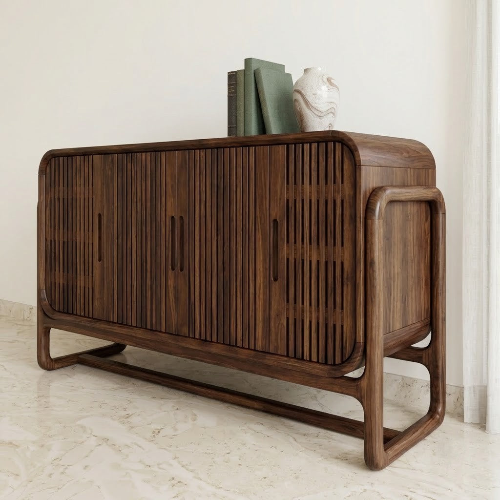 PRITI Sheesham Wood Sideboard – 60 Inch Walnut Cabinet