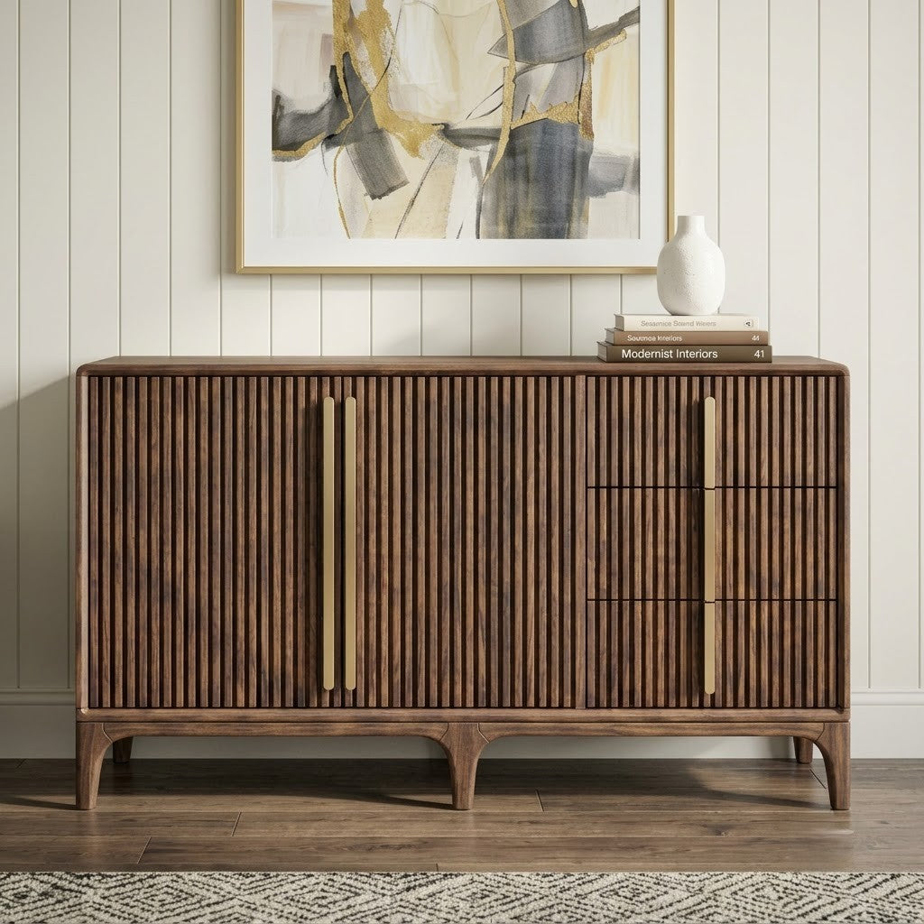 PRITI Sheesham Wood Sideboard with Cabinet & Drawers
