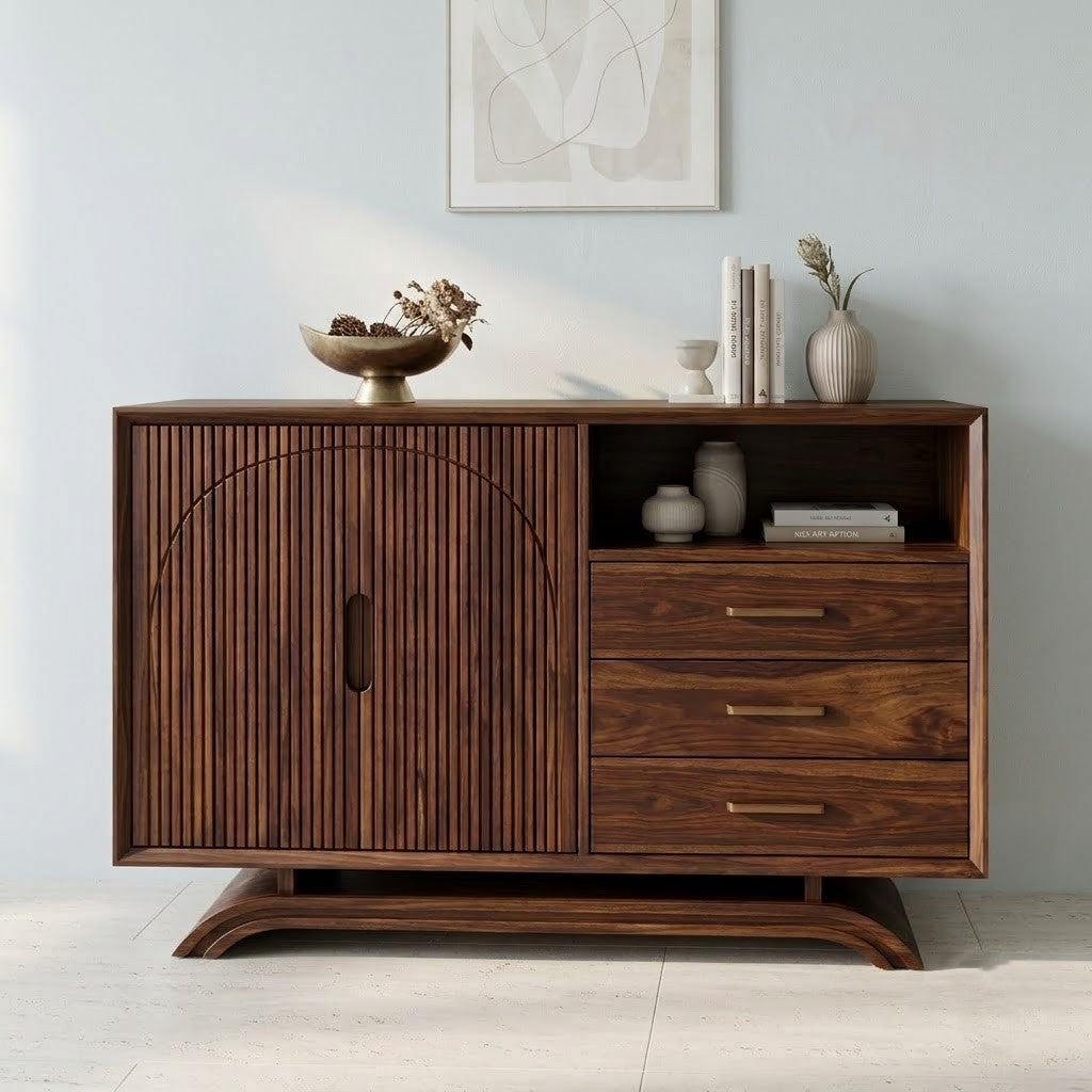 PRITI Sheesham Wood Sideboard with Drawer Storage
