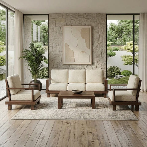 PRITI Sheesham Wood Sofa Set for Modern Living Room