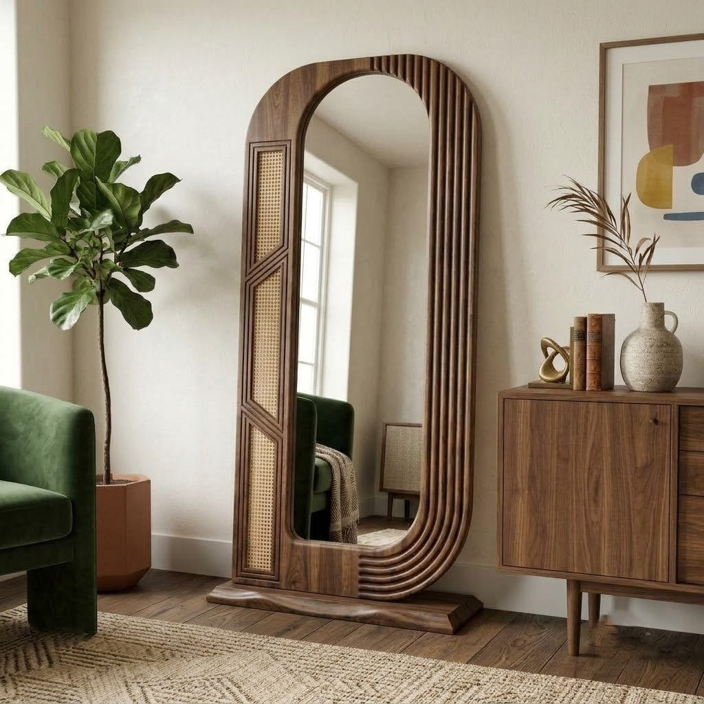 PRITI Sheesham Wood Standing Mirror for Modern Interiors