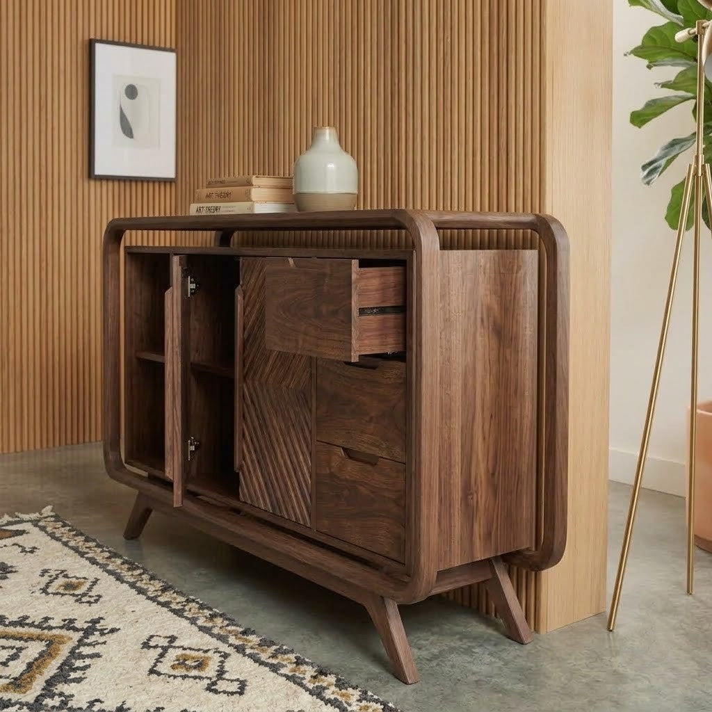 PRITI Sheesham Wood Storage Cabinet for Living Room