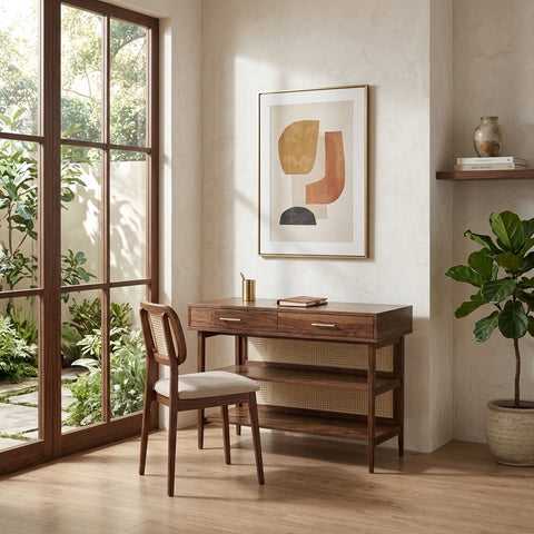 PRITI Sheesham Wood Student Desk with Wooden Chair