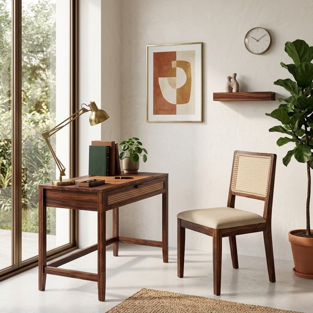 PRITI Sheesham Wood Study & Office Table with Chair