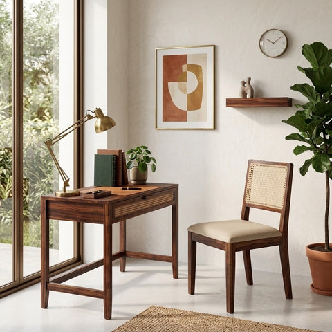 PRITI Sheesham Wood Study & Office Table with Chair