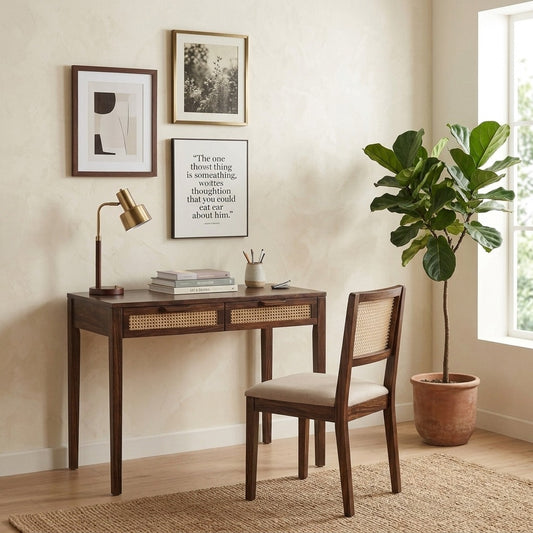 PRITI Sheesham Wood Study Table Chair Set for Home Office