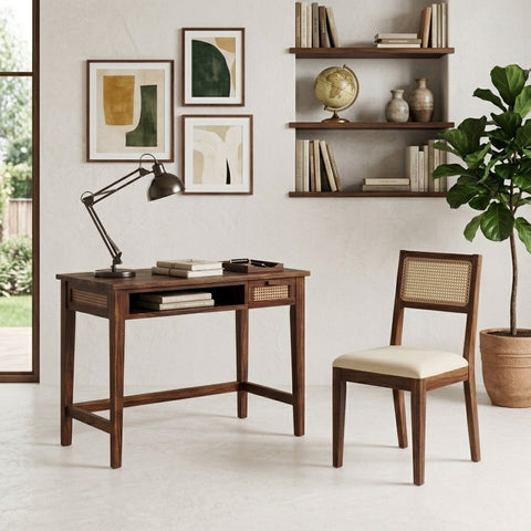 PRITI Sheesham Wood Study Workstation with Matching Chair