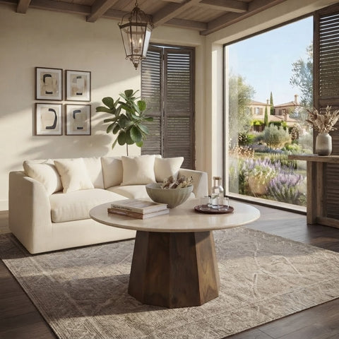 PRITI Sheesham wood coffee table in Walnut finish for living room