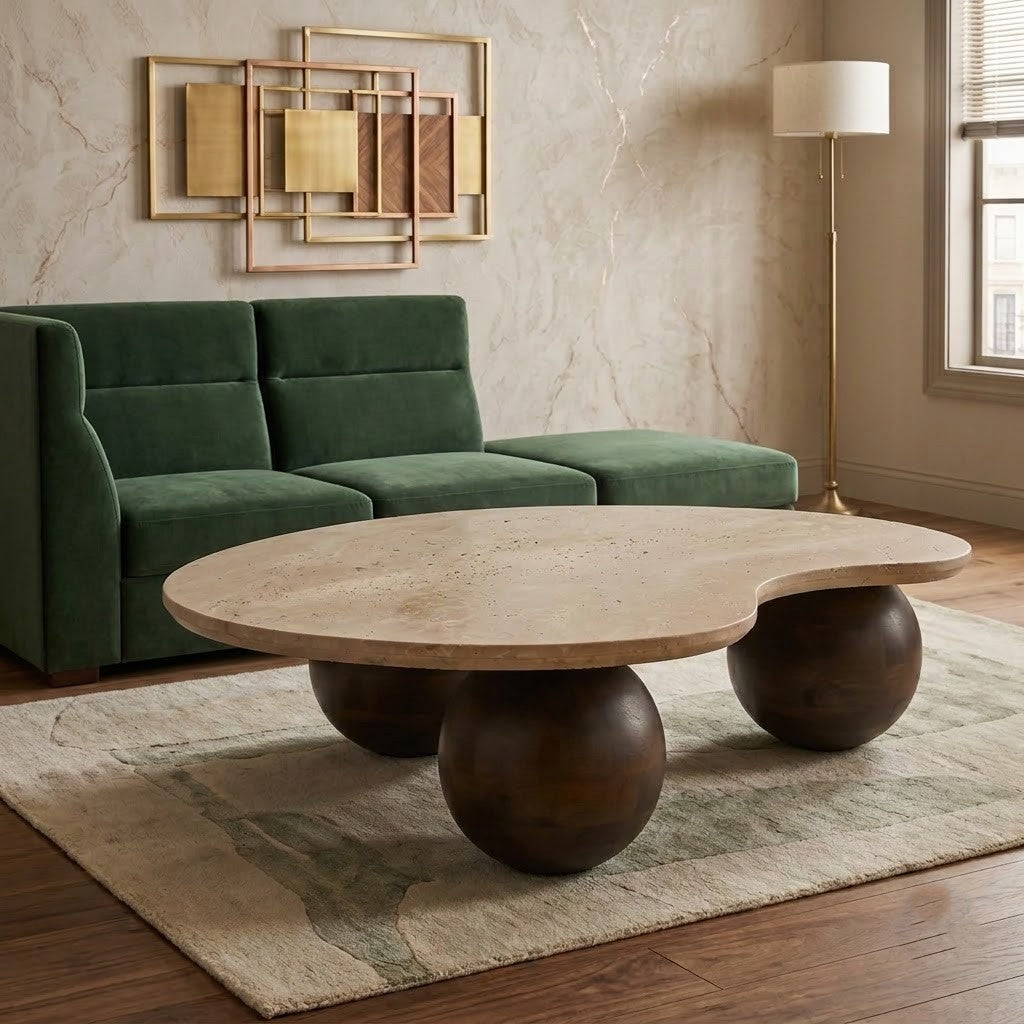 PRITI Sheesham wood coffee table with Walnut finish