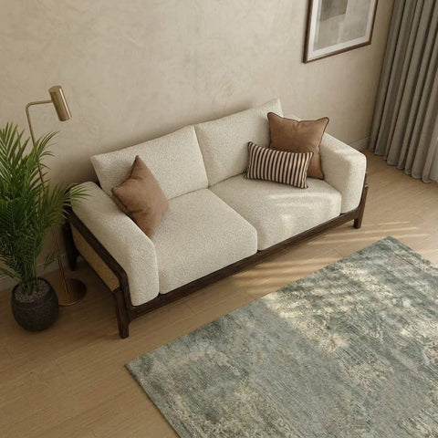 PRITI Sheesham wood sofa with Dark Walnut finish for living room