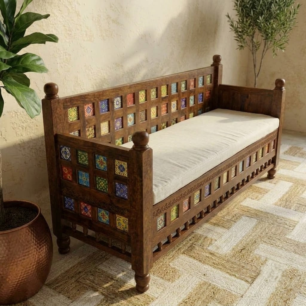 PRITI Shestile Tile three seater sofa for modern living room