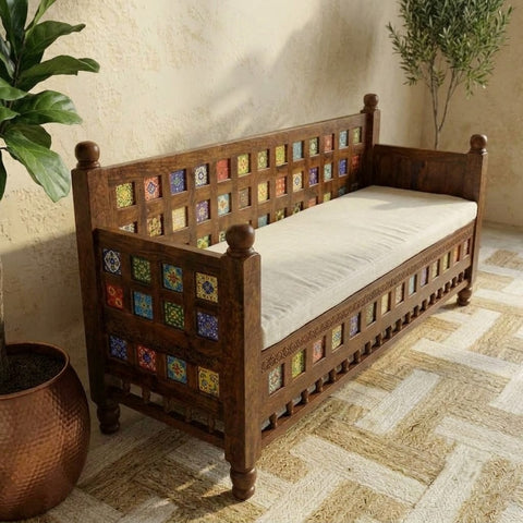 PRITI Shestile Tile three seater sofa for modern living room