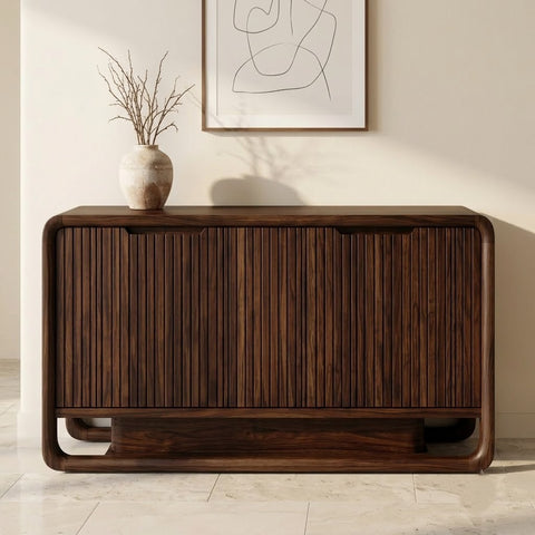 PRITI Sideboard with Full-Length Fluted Cabinet Doors