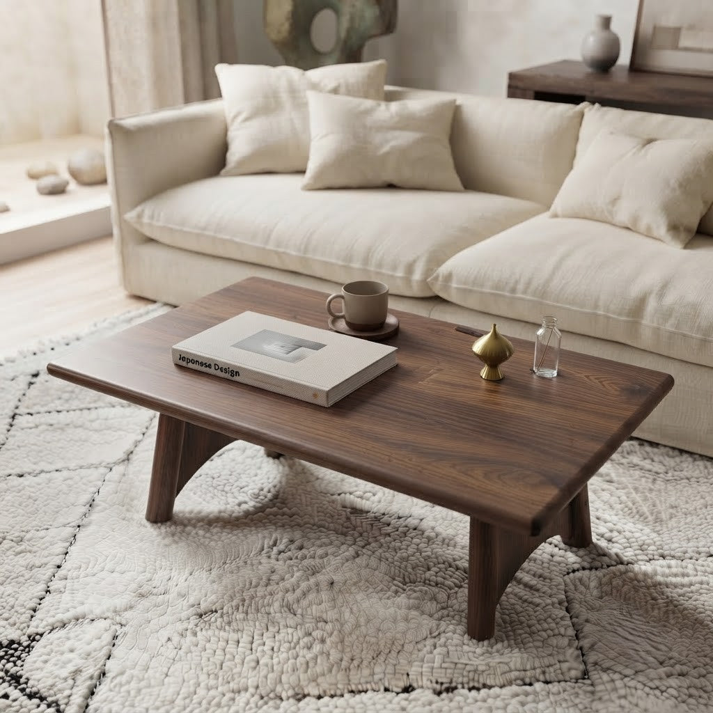 PRITI Solid Mango Wood Coffee Table | 120 cm Rectangular