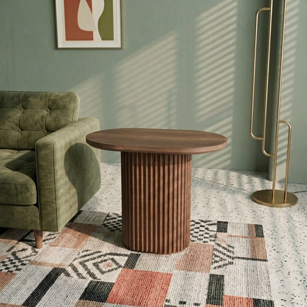 PRITI Solid Mango Wood Tea Table | Contemporary Accent Furniture