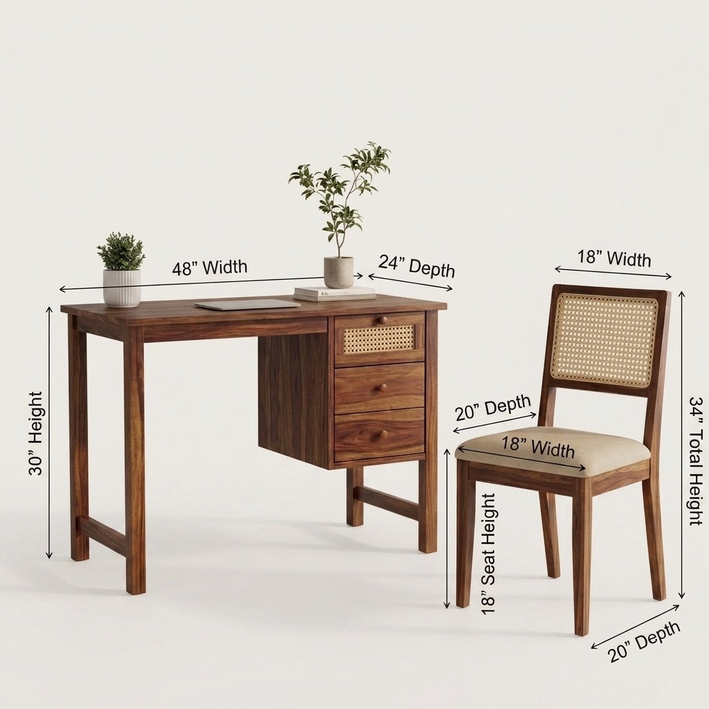 PRITI Solid Sheesham Study Table for Kids, Teens & Adults