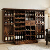 PRITI Solid Sheesham Wood Bar Cabinet | Handmade Wooden Home Bar Unit with Dark Walnut Finish