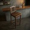 PRITI Solid Sheesham Wood Bar Stool Chair – Grey Finish
