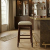 PRITI Solid Sheesham Wood Bar Stool with Cushioned Fabric Seat