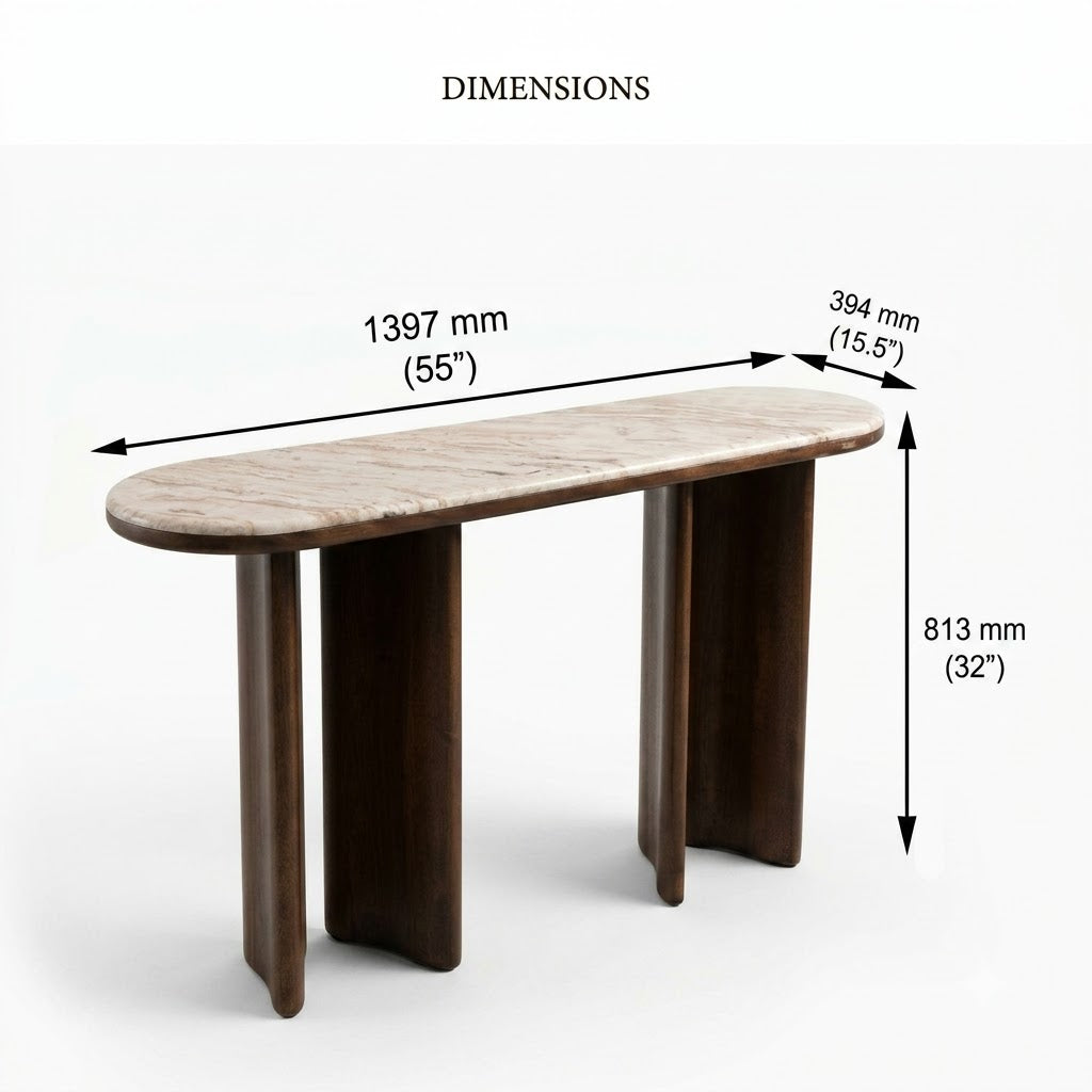 PRITI Solid Sheesham Wood Console Table