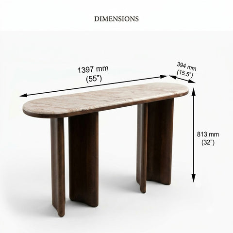 PRITI Solid Sheesham Wood Console Table