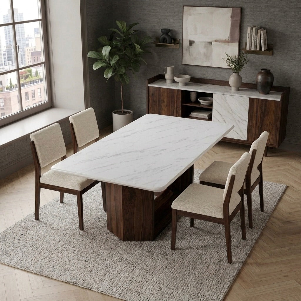 PRITI Solid Sheesham Wood Dining Room Set