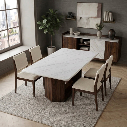 PRITI Solid Sheesham Wood Dining Room Set