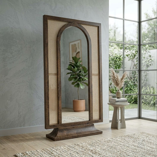 PRITI Solid Sheesham Wood Framed Vertical Mirror